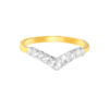 TOMEI Dual-Tone V Trending Ring, Yellow Gold 916