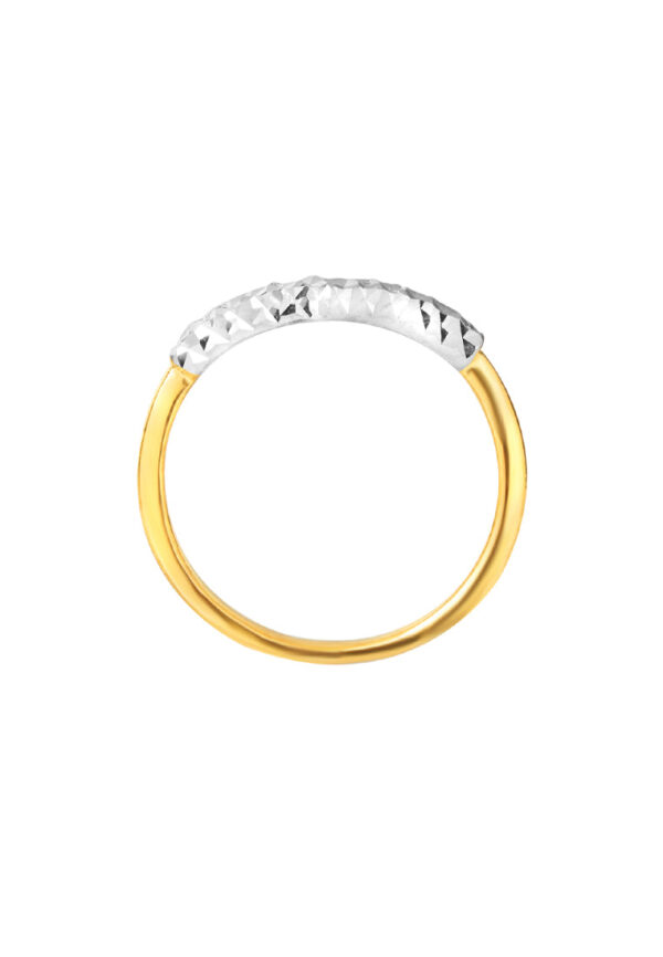 TOMEI Dual-Tone V Trending Ring, Yellow Gold 916