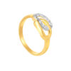 TOMEI Dual-Tone Interlocking Ring, Yellow Gold 916