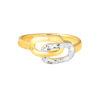 TOMEI Dual-Tone Interlocking Ring, Yellow Gold 916