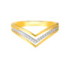 TOMEI Dual-Tone Layered V Ring, Yellow Gold 916