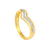TOMEI Dual-Tone Layered V Ring, Yellow Gold 916