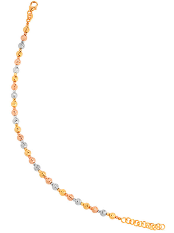 TOMEI Lusso Italia Triple-Tone Beads Bracelet, Yellow Gold 916