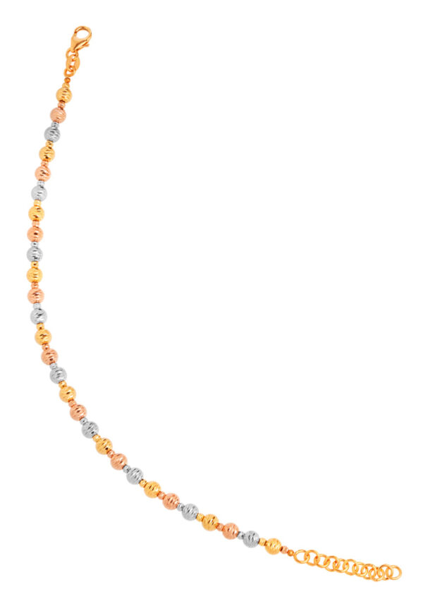 TOMEI Lusso Italia Triple-Tone Beads Bracelet, Yellow Gold 916