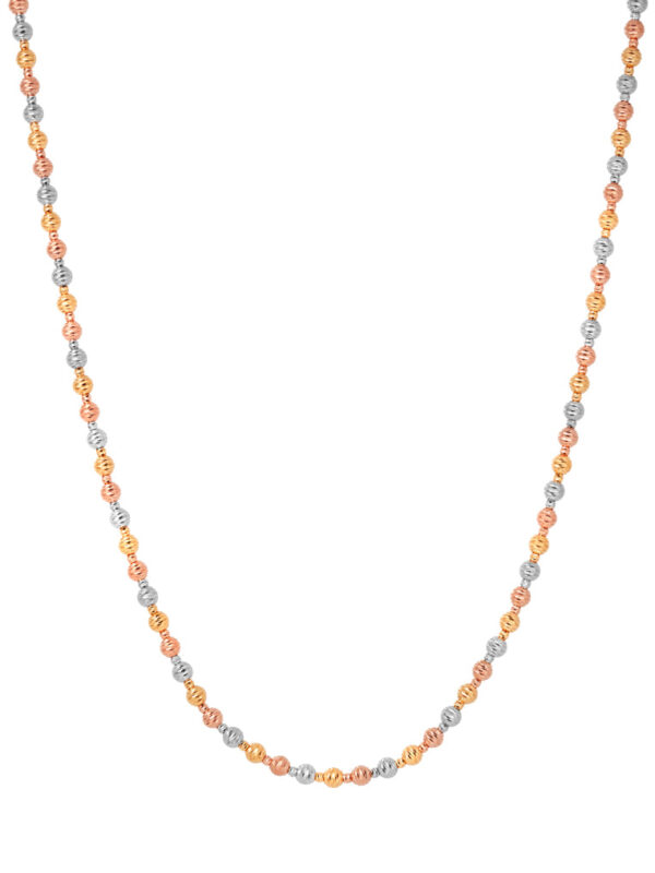 TOMEI Lusso Italia Triple-Tone Beads Necklace, Yellow Gold 916