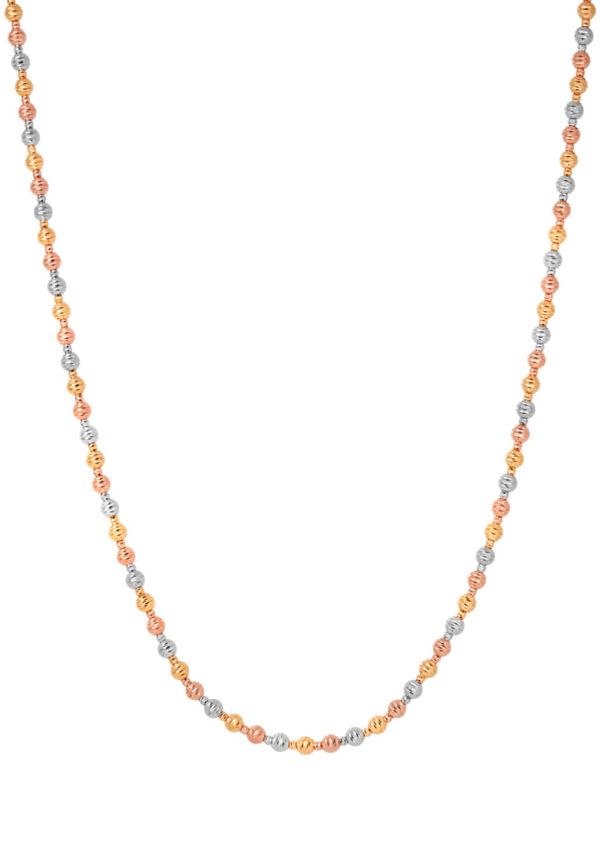 TOMEI Lusso Italia Triple-Tone Beads Necklace, Yellow Gold 916