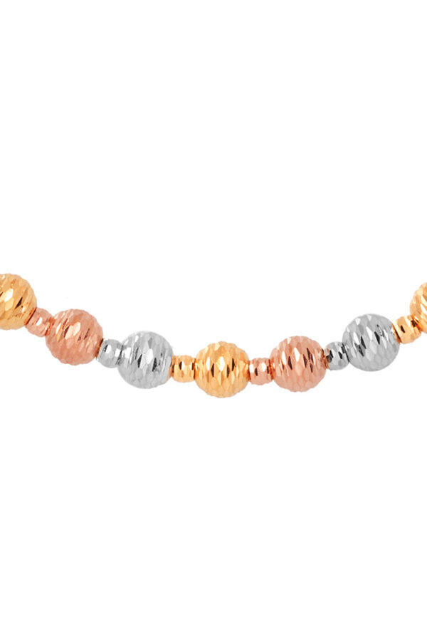 TOMEI Lusso Italia Triple-Tone Beads Necklace, Yellow Gold 916