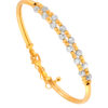 TOMEI Dual-Tone Double Layered Beads Bangle, Yellow Gold 916