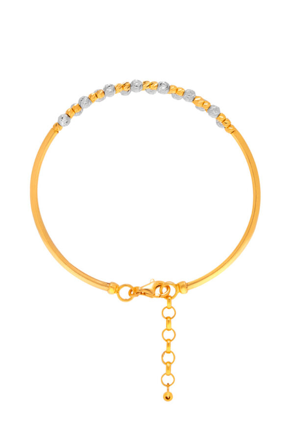TOMEI Dual-Tone Double Layered Beads Bangle, Yellow Gold 916