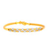 TOMEI Dual-Tone Double Layered Beads Bangle, Yellow Gold 916