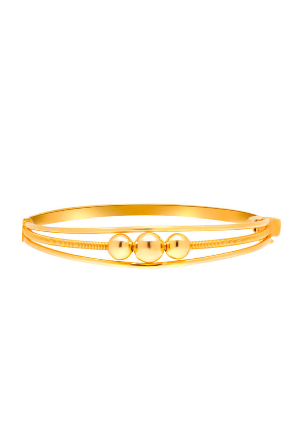 TOMEI Lusso Italia Triple Balls Bangle, Yellow Gold 916
