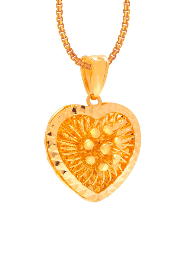 TOMEI Lusso Italia Blooming Heart Pendant, Yellow Gold 916