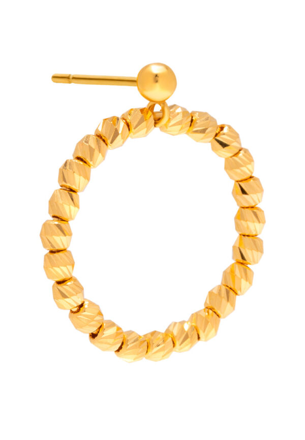 TOMEI Circular Beads Earrings, Yellow Gold 916
