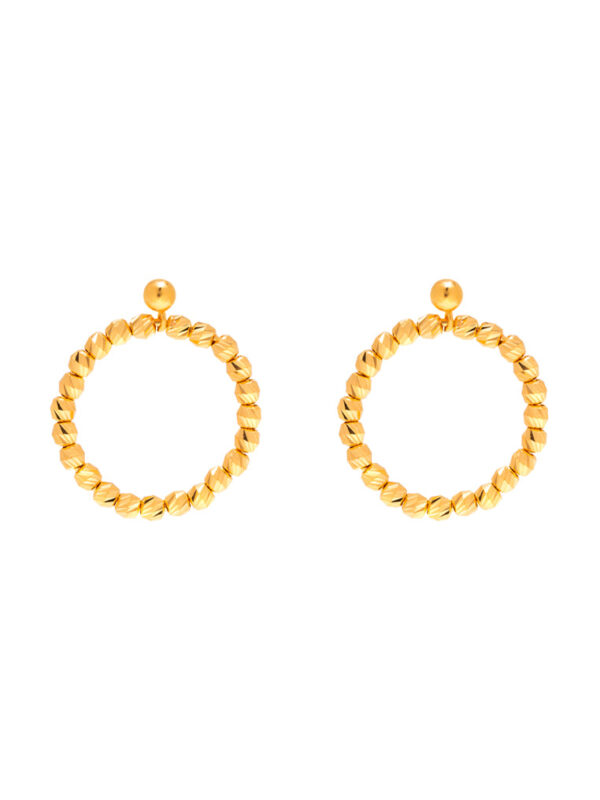 TOMEI Circular Beads Earrings, Yellow Gold 916