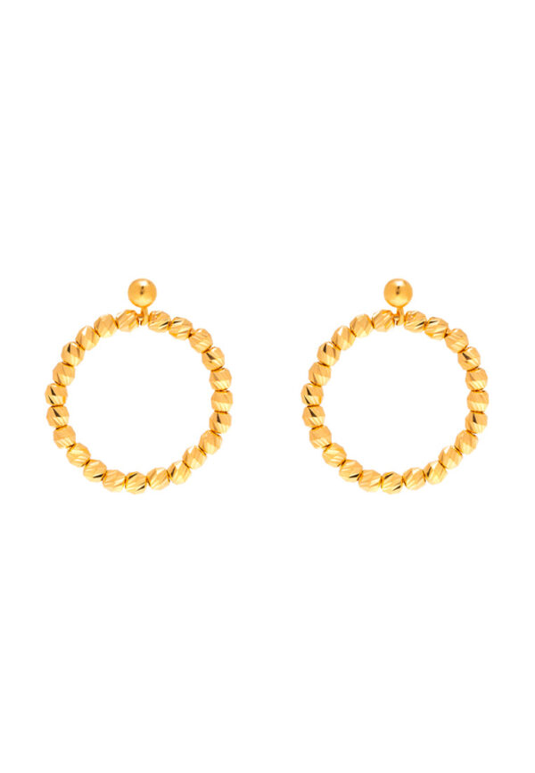 TOMEI Circular Beads Earrings, Yellow Gold 916