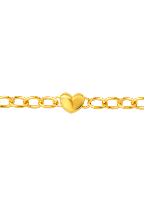 TOMEI Heart Beads Bracelet, Yellow Gold 916