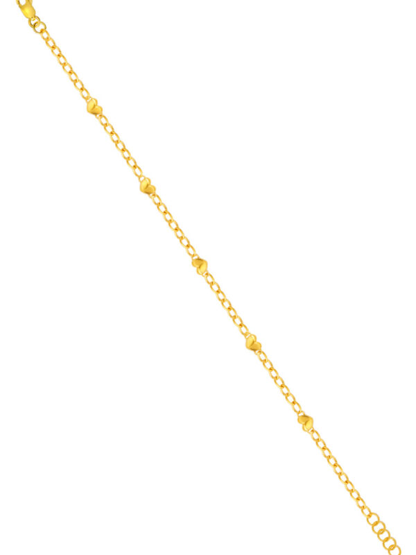 TOMEI Heart Beads Bracelet, Yellow Gold 916