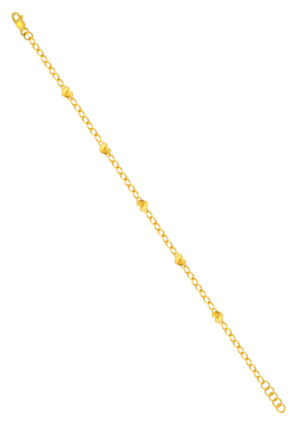 TOMEI Heart Beads Bracelet, Yellow Gold 916