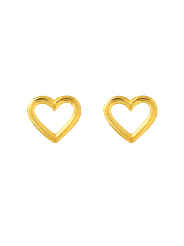 TOMEI Lusso Italia Heart Shape Earrings, Yellow Gold 916