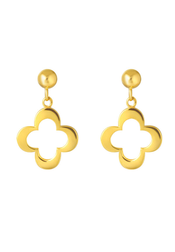TOMEI Lusso Italia Clover Earrings, Yellow Gold 916