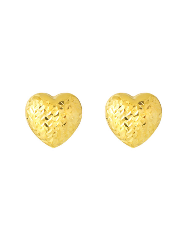 TOMEI Lusso Italia Lasered Heart Earrings, Yellow Gold 916