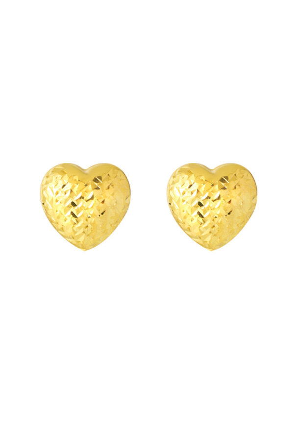 TOMEI Lusso Italia Lasered Heart Earrings, Yellow Gold 916