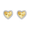 TOMEI Lusso Italia Dual-Tone Heart Earrings, Yellow Gold 916