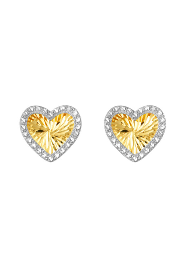 TOMEI Lusso Italia Dual-Tone Heart Earrings, Yellow Gold 916