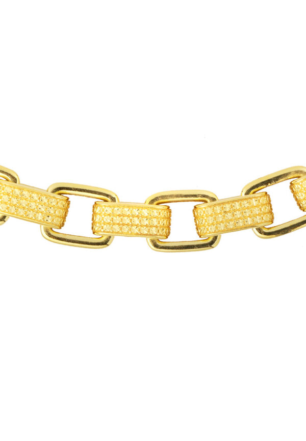 TOMEI Diamond Cut Collection Strong Link Bracelet, Yellow Gold 916