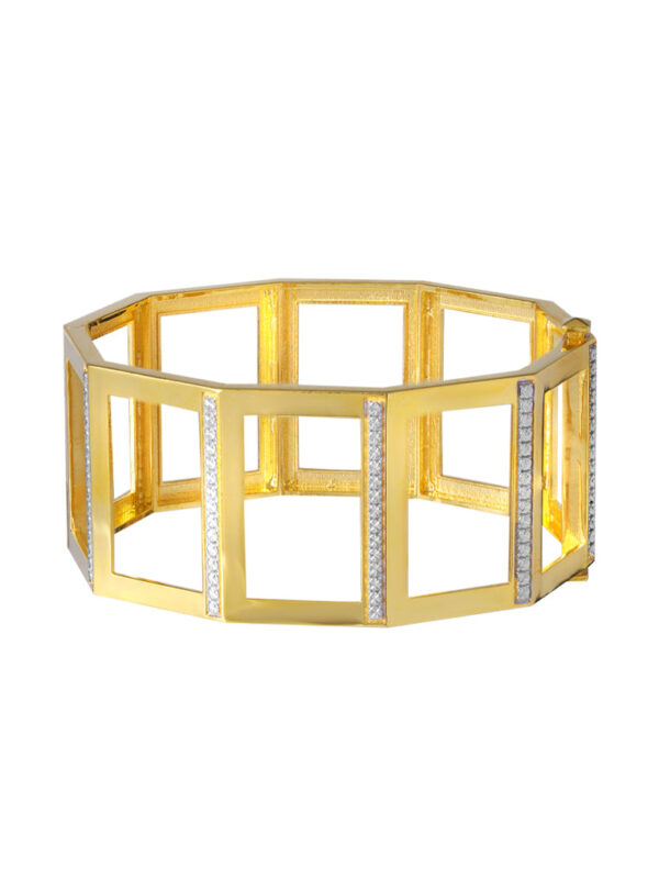 TOMEI Diamond Cut Collection Bangle, Yellow Gold 916