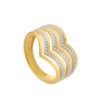 TOMEI Diamond Cut Collection V-Layered Ring, Yellow Gold 916