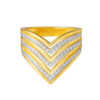 TOMEI Diamond Cut Collection V-Layered Ring, Yellow Gold 916
