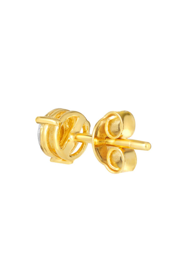 TOMEI Diamond Cut Collection Solitaire Earrings, Yellow Gold 916