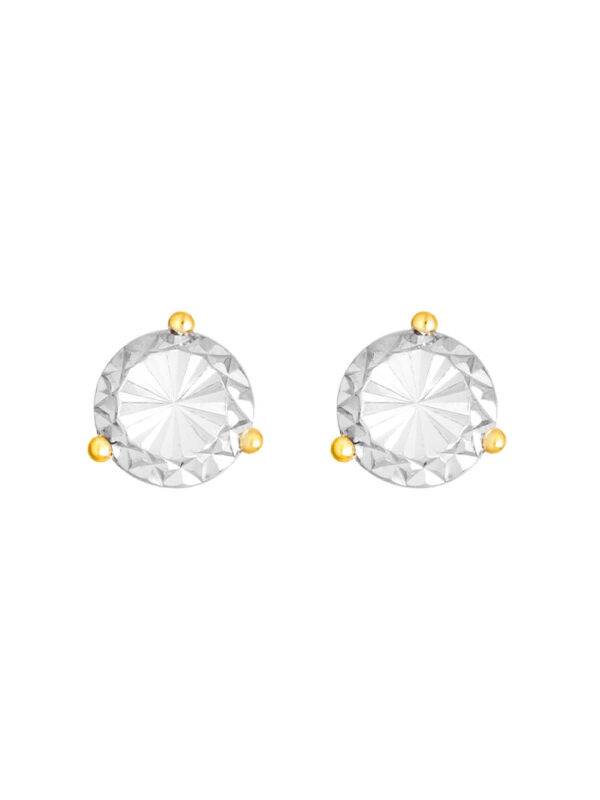 TOMEI Diamond Cut Collection Solitaire Earrings, Yellow Gold 916
