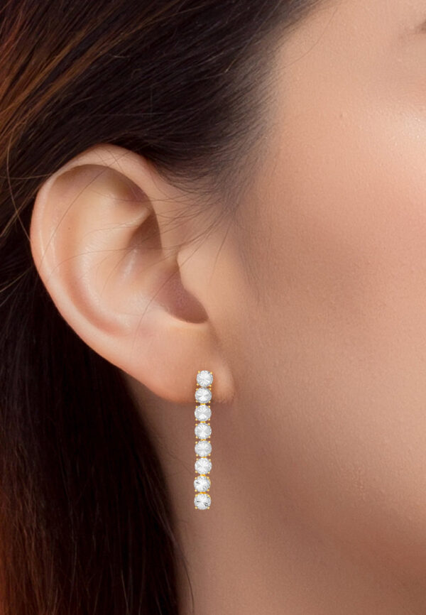 TOMEI Diamond Cut Collection Eternity Earrings, Yellow Gold 916