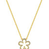 TOMEI Dual-Tone Flower Necklace, Yellow Gold 916