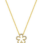 TOMEI Dual-Tone Flower Necklace, Yellow Gold 916