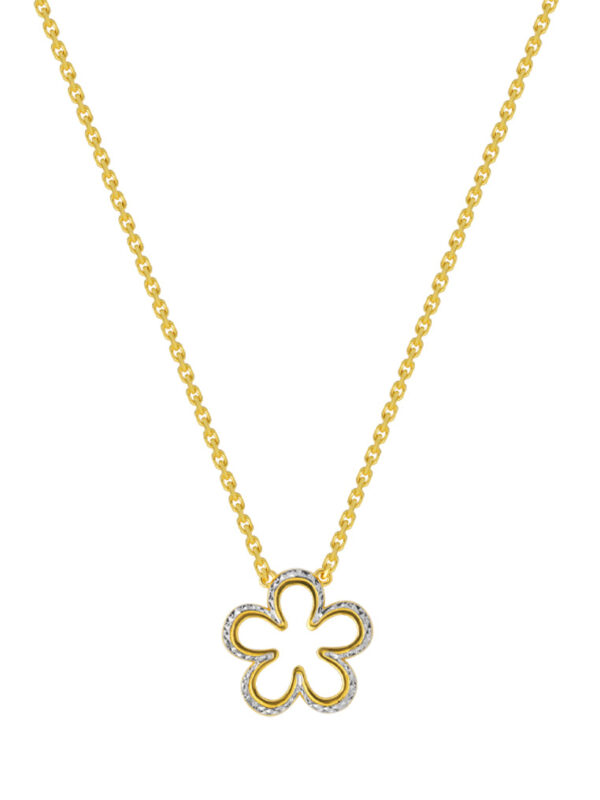 TOMEI Dual-Tone Flower Necklace, Yellow Gold 916