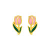 TOMEI Pink Petal Earrings, Yellow Gold 916