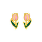 TOMEI Pink Petal Earrings, Yellow Gold 916
