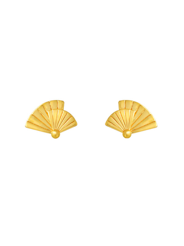 TOMEI Fan Earrings, Yellow Gold 916