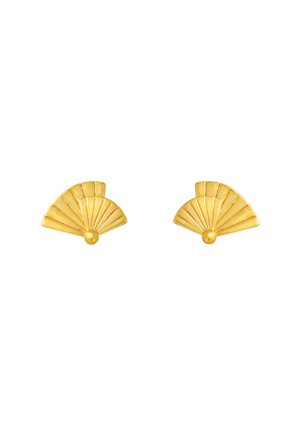 TOMEI Fan Earrings, Yellow Gold 916