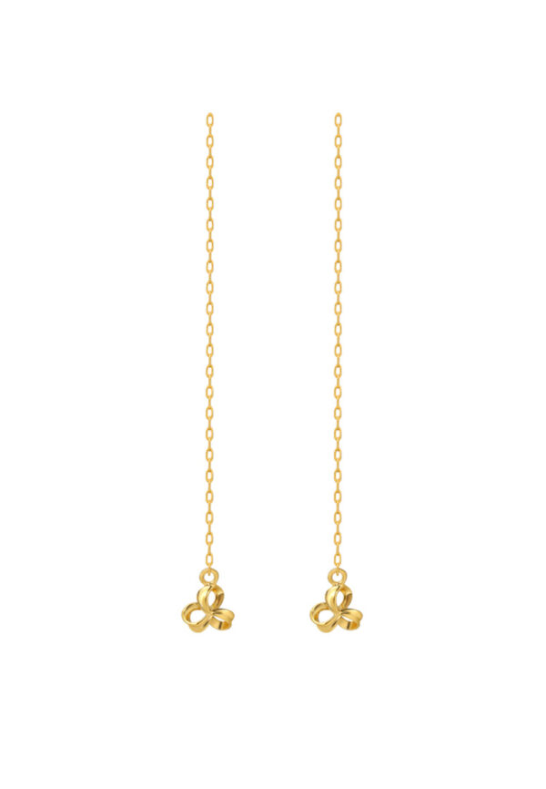 TOMEI Flower Drop Earrings, Yellow Gold 916