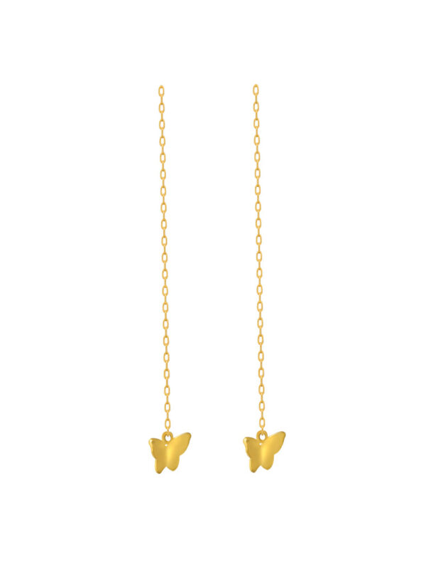 TOMEI Butterfly Drop Earrings, Yellow Gold 916