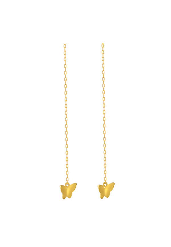 TOMEI Butterfly Drop Earrings, Yellow Gold 916