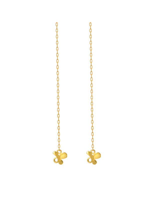 TOMEI Butterfly Drop Earrings, Yellow Gold 916