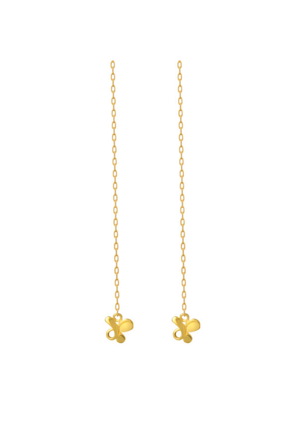 TOMEI Butterfly Drop Earrings, Yellow Gold 916