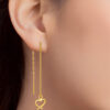 TOMEI Love Drop Earrings, Yellow Gold 916