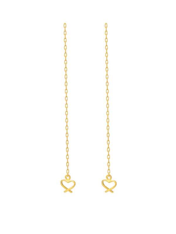 TOMEI Love Drop Earrings, Yellow Gold 916