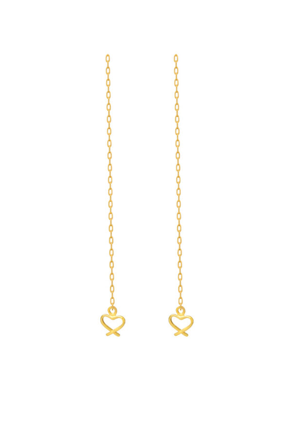 TOMEI Love Drop Earrings, Yellow Gold 916